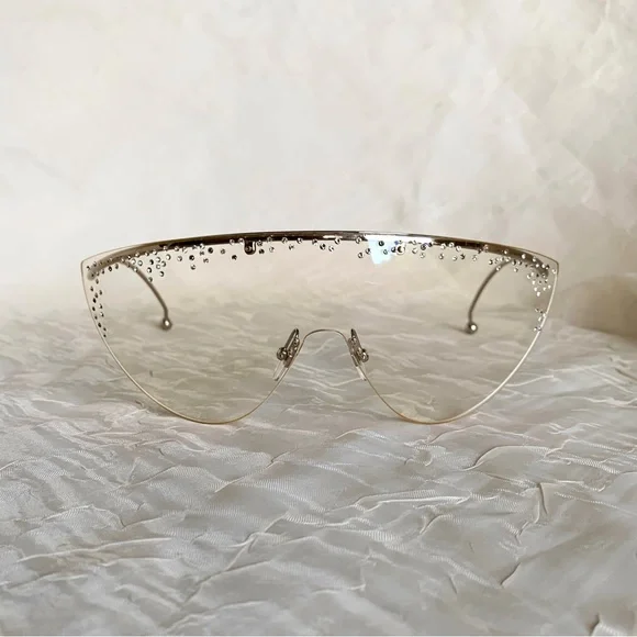☆*:. o o .:*☆ Givenchy Diamond Rhinestone Shield Sunglasses